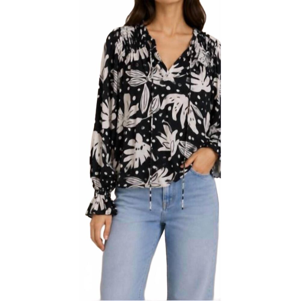 NEW PHIE COLLECTIVE tropicana minka top in black
